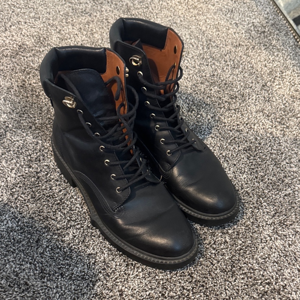 Coach Black Leather Ankle Boots